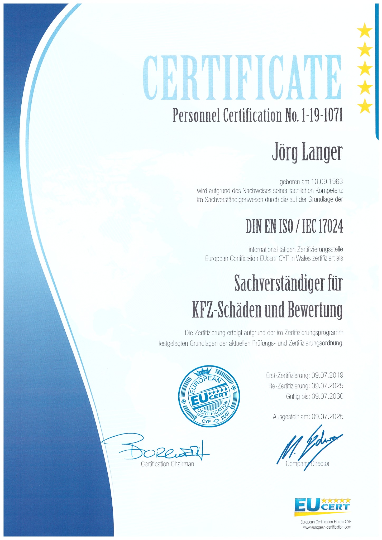 Personenzertifizierung DIN EN ISO IEC 17024 von Jörg Langer